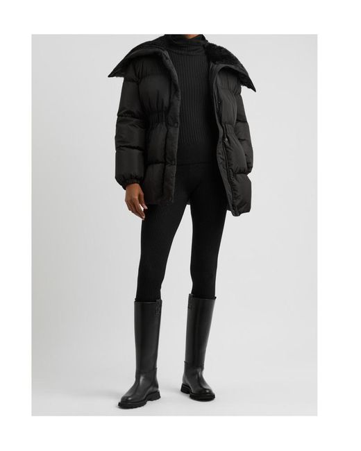 Moncler Black Ribbed Hooded Wool-Blend Jumper