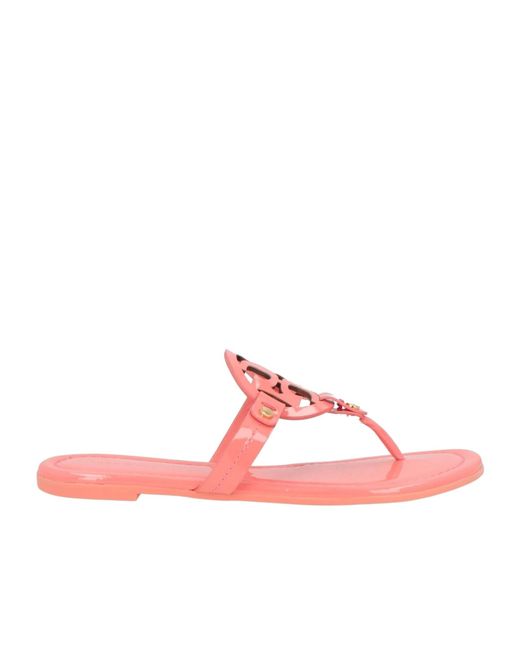 Tory Burch Pink Solid Color Flip Flops