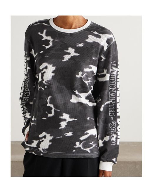 Aimé Leon Dore Black Camouflage-Print Cotton-Mesh T-Shirt