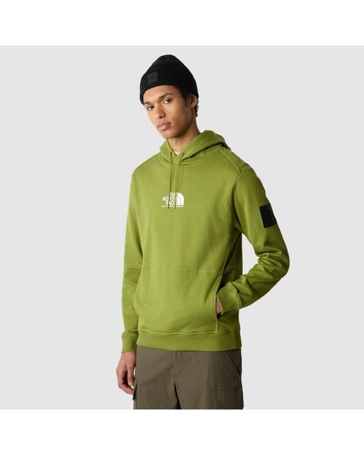 The North Face Green Logo Printed Drawstring Hoodie for men