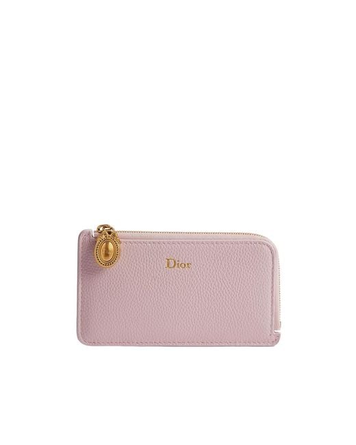 Dior Pink Médaillon Cosmos Zipped Card Holder