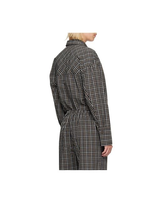 Rohe Black Checked Buttoned Shirt