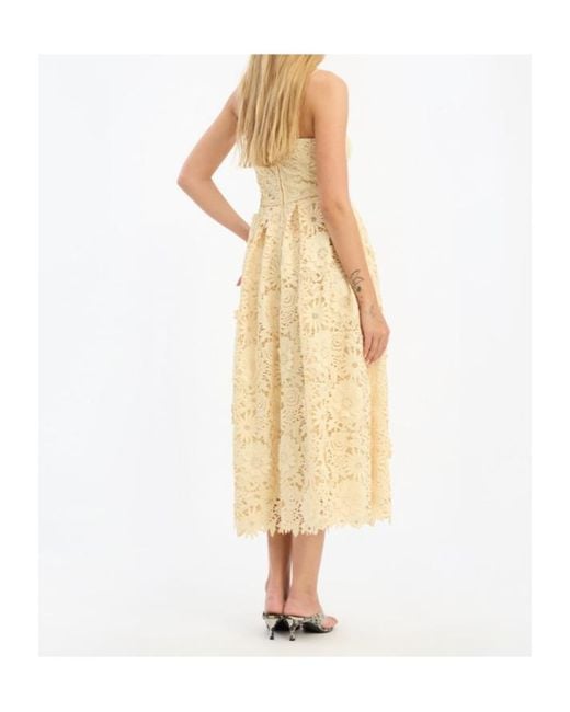 ROTATE BIRGER CHRISTENSEN Metallic 3D Lace Midi Dress
