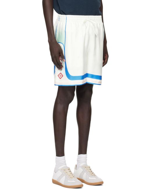 Casablanca Blue Fuji Dream Satin Shorts for men
