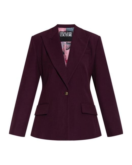 Versace Jeans Purple Couture Single Breasted Tailored Blazer