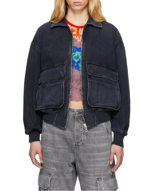 DIESEL Blue D-Kurz Batavia-Weave Denim Jacket for men
