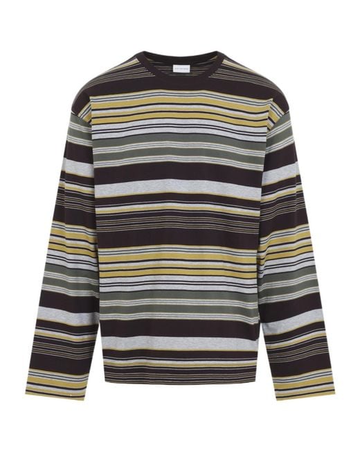 Dries Van Noten Black Crew Neck Long-Sleeved T-Shirt for men