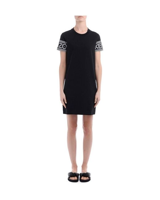 KENZO Black Logo Sleeve T-Shirt Dress