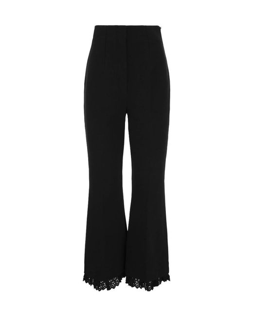 Sportmax Black Slim, Soft, Elastic Woven Cotton Blended Trousers