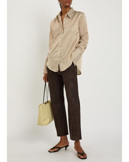 Citizens of Humanity Natural Striped Cotton And Silk-Blend Shirt