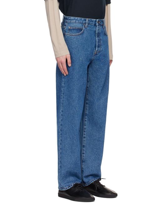 The Row Blue Straight-Leg Jeans for men