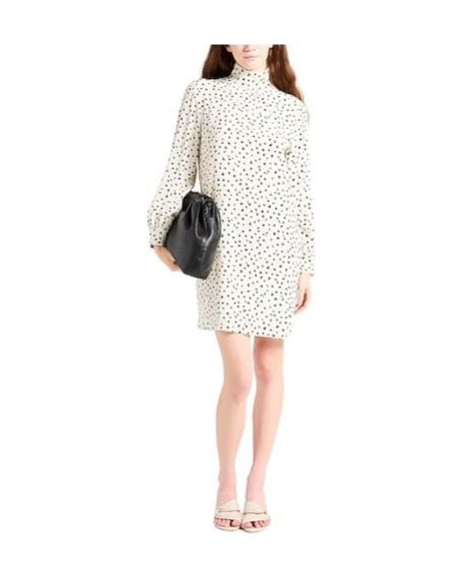 Max Mara White Two-Tone Long-Sleeve Dress