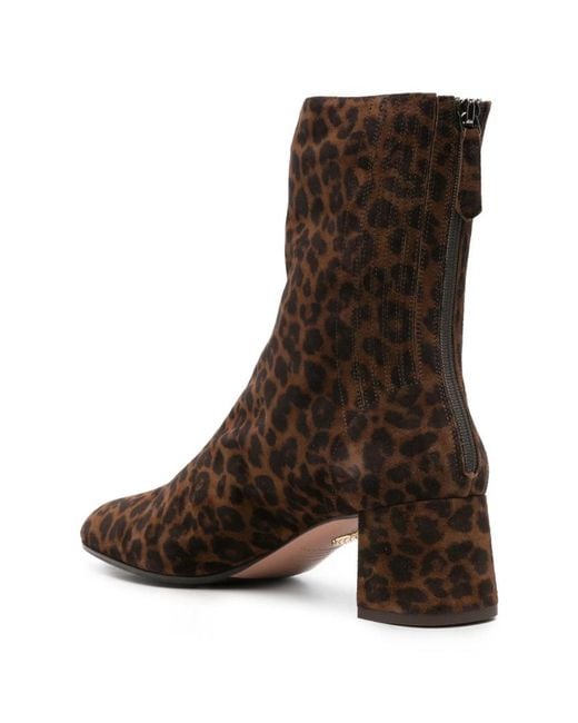 Aquazzura Brown Saint Honore Leopard-Print Ankle Boots