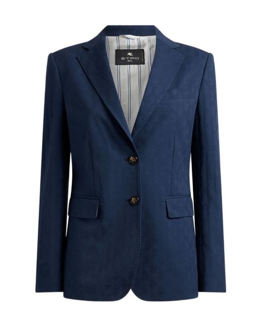 Etro Blue Paisley Jacquard Blazer