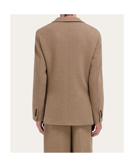 Ferragamo Brown Ferragamo Jersey Interlock Blazer for men