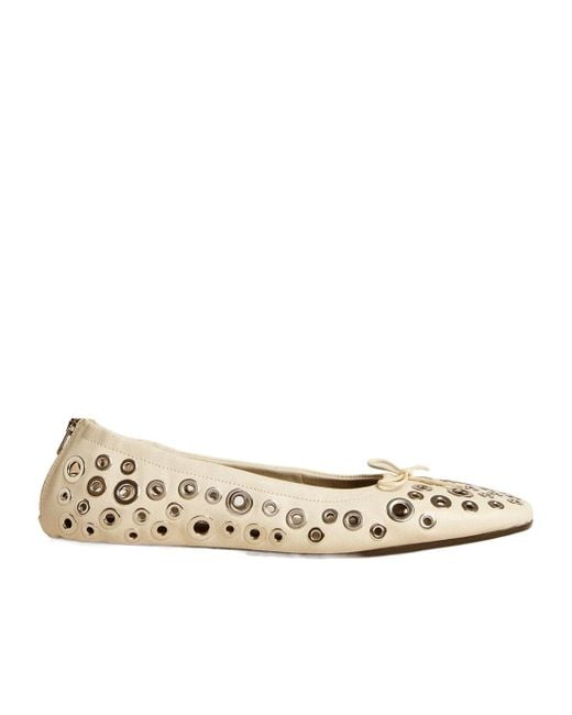 Golden Goose Deluxe Brand Natural Eyelets Detailed Flat Shoes
