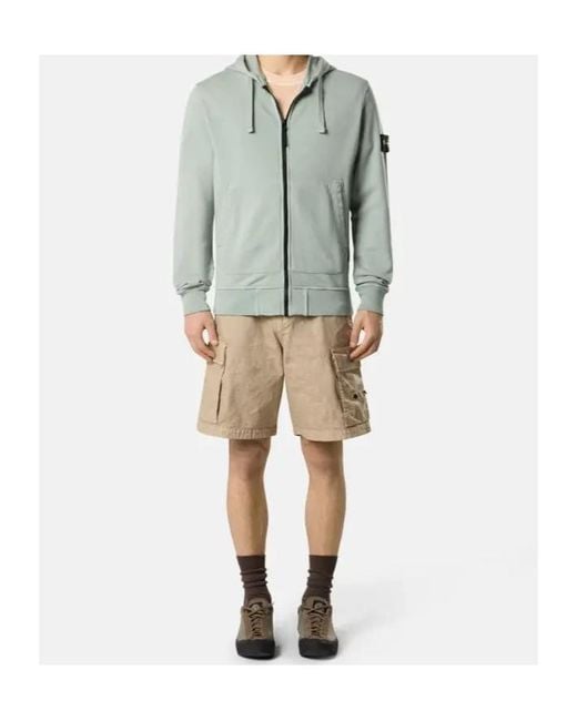Stone Island Green Zip-Up Hoodie for men