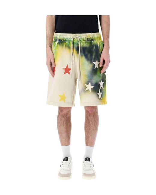 Palm Angels Black Star Sprayed Drawstringtrack Shorts for men