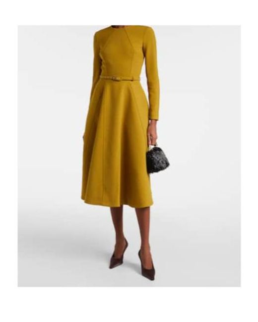 Emilia Wickstead Yellow Ucellina Belted Midi Dress