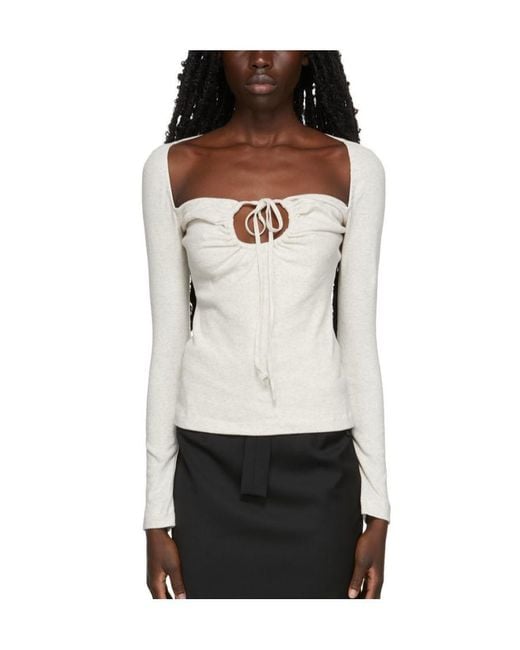 Rosetta Getty White Square Collar T-Shirt