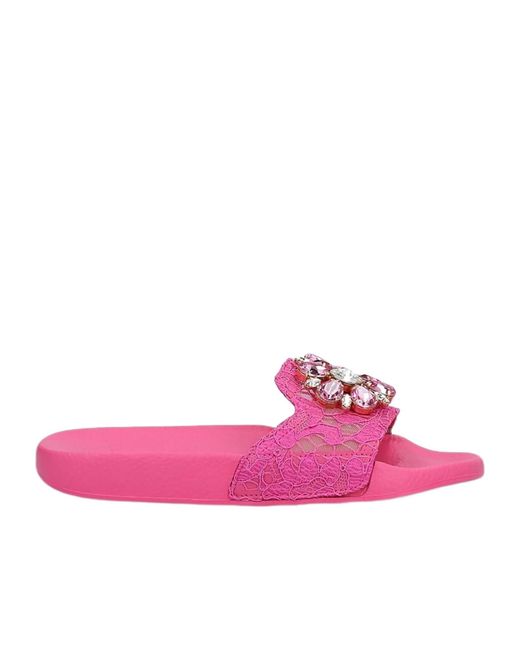Dolce & Gabbana Pink Solid Color Sandals