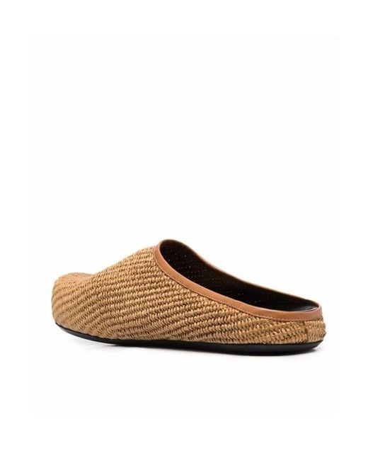 Marni Brown Sabot Cotton-Woven Slippers for men
