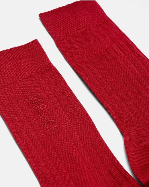 Versace Logo Embroidered Socks for men