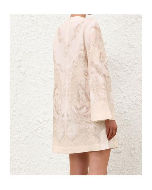 Zimmermann Natural Tie Neck Tunic Dress