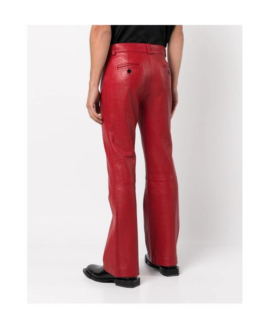 Ernest W. Baker Red Casual Trousers With Belt Loops for men