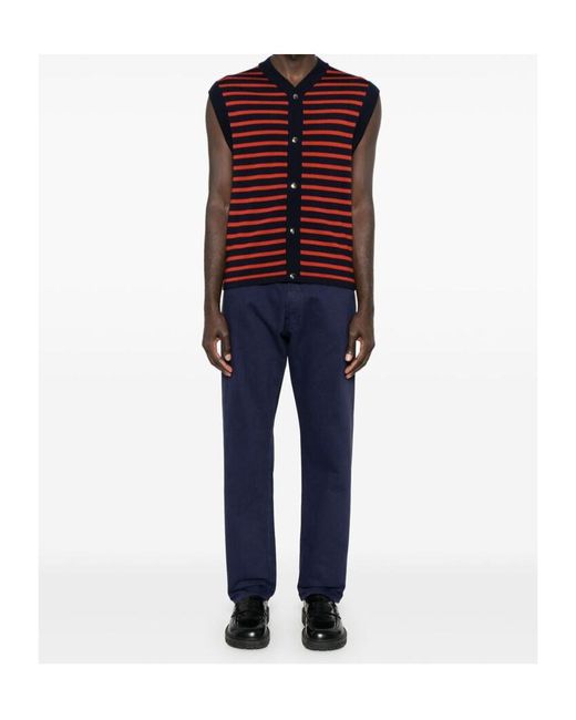 Prada Blue Logo Plaque Straight-Leg Jeans for men