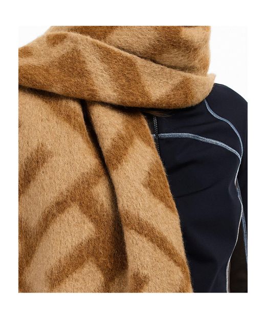 Fendi Brown Medium Thickness Alpaca Wool Scarf