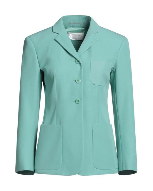 Sportmax Green Minimalist Single-Breasted Blazer