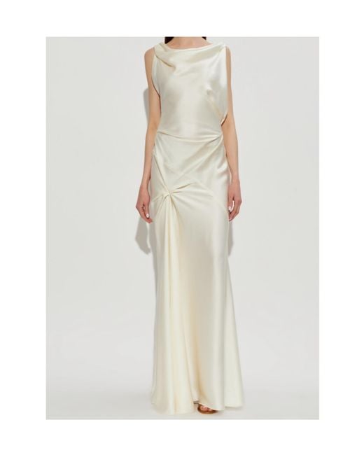 Victoria Beckham White Posy Sleeveless Maxi Dress