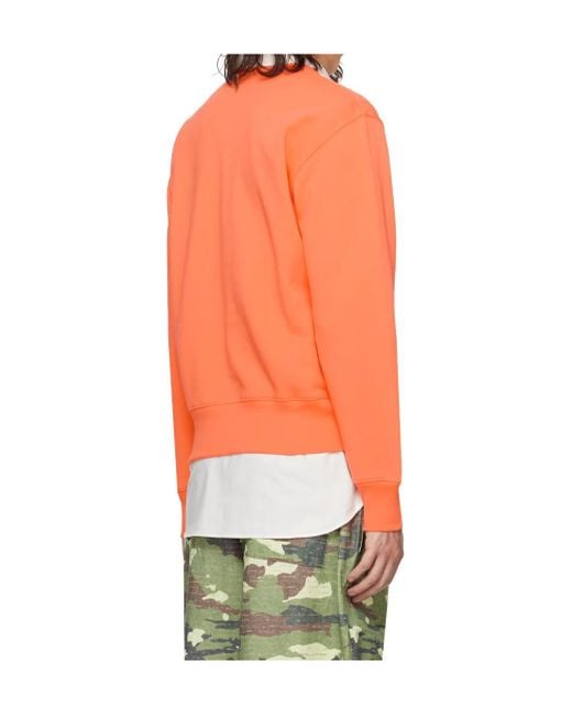 Acne Orange Round-Necked Sweater for men