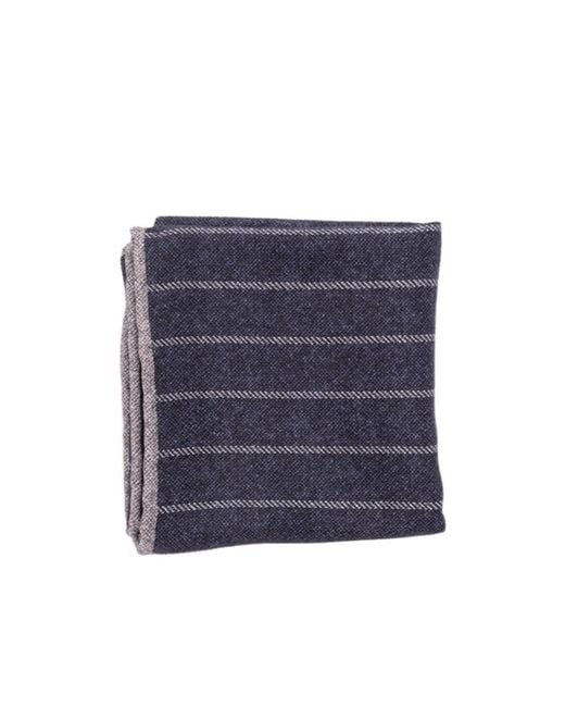 Brunello Cucinelli Blue Pinstriped Pocket Square for men