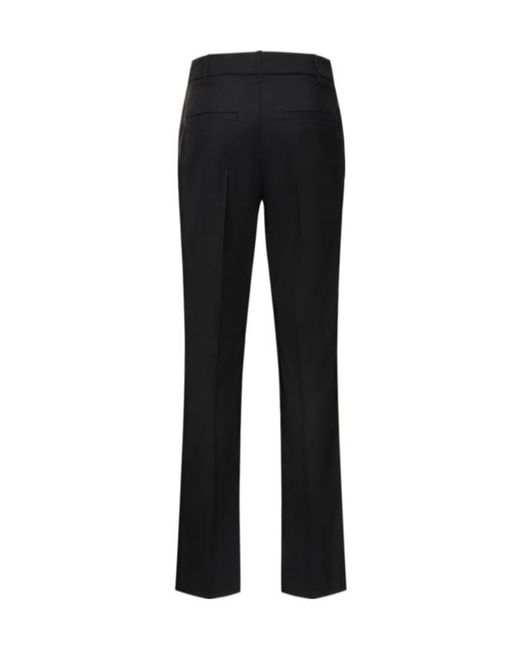 Brunello Cucinelli Black Wool Crepe Straight Pants