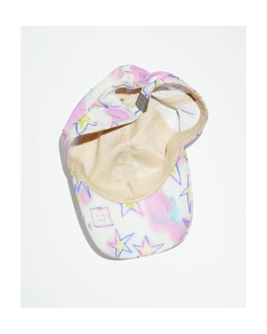 Acne White Logo-Appliqué Graphic-Print Baseball Cap for men