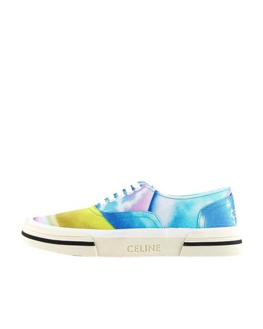 Céline Blue Low Lace-Up Sneakers for men