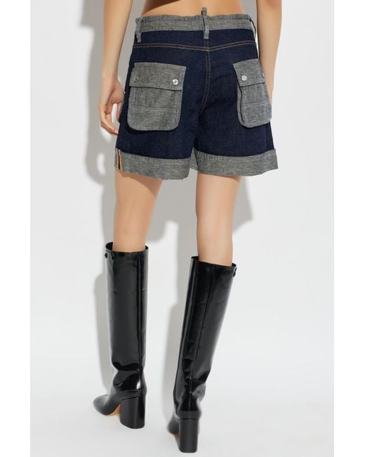 DSquared² Blue Drawstring Cargo Shorts