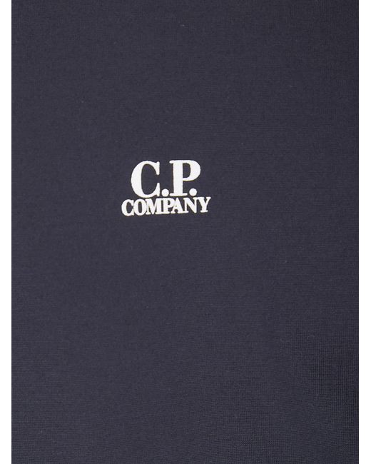 C P Company Blue Logo Printed Crewneck T-Shirt for men