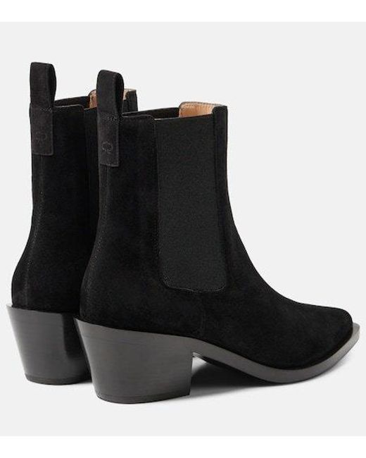 Gianvito Rossi Black Pointed Toe Suede Ankle Boots