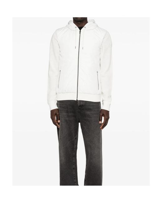 Herno White Zip-Up Hoodie for men