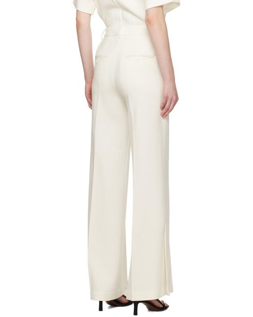 Anine Bing White Lyra Pressed-Crease Tailored Trousers