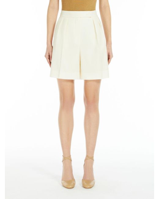 Max Mara White Priamo Mid-Rise Shorts