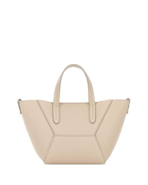 Brunello Cucinelli Natural Duo Mini Top Handle Bag