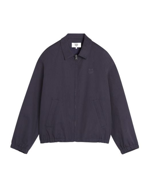 Maison Kitsuné Blue Maison Kitsuné Elasticated Zipped Blouson for men