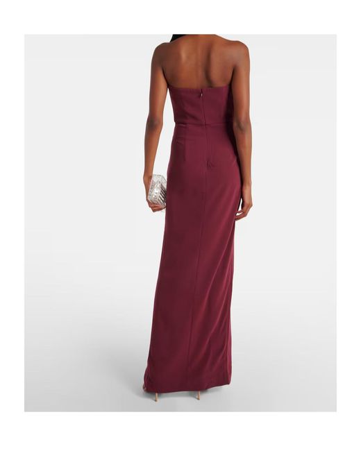 Roland Mouret Purple Asymmetric Satin Crepe Gown