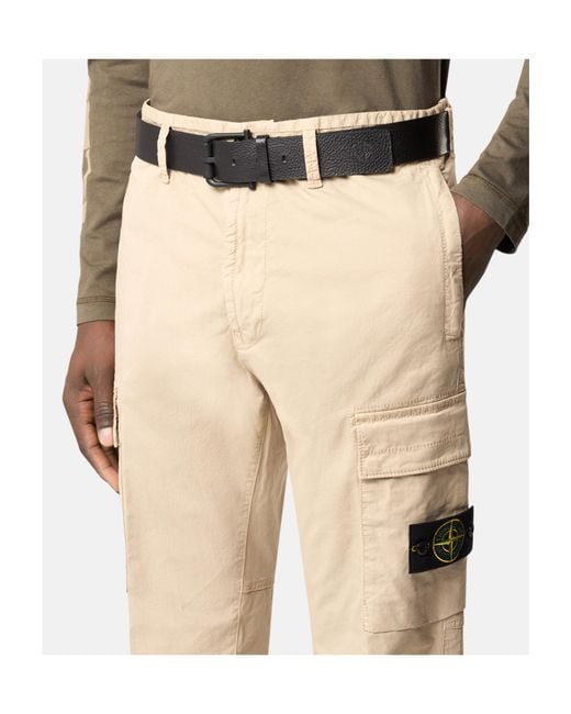 Stone Island Black Logo Debossed Buckle Fastened Belt for men