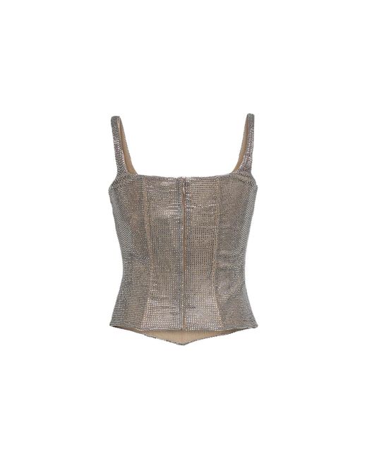 GIUSEPPE DI MORABITO Gray Embellished Bustier Top