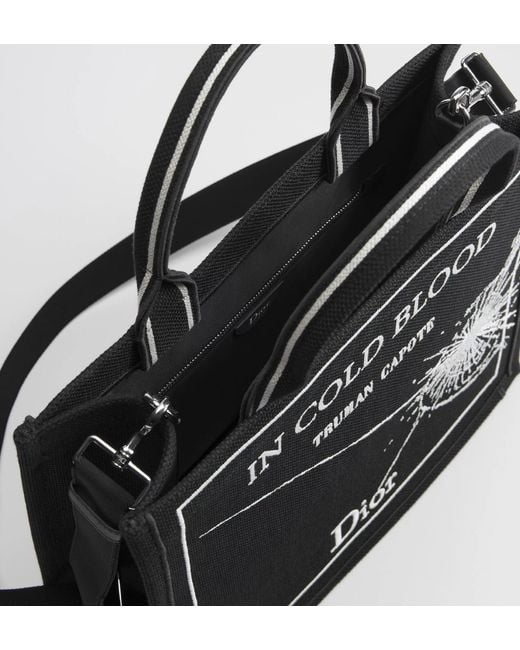 Dior Black Medium Book Tote With Strap for men